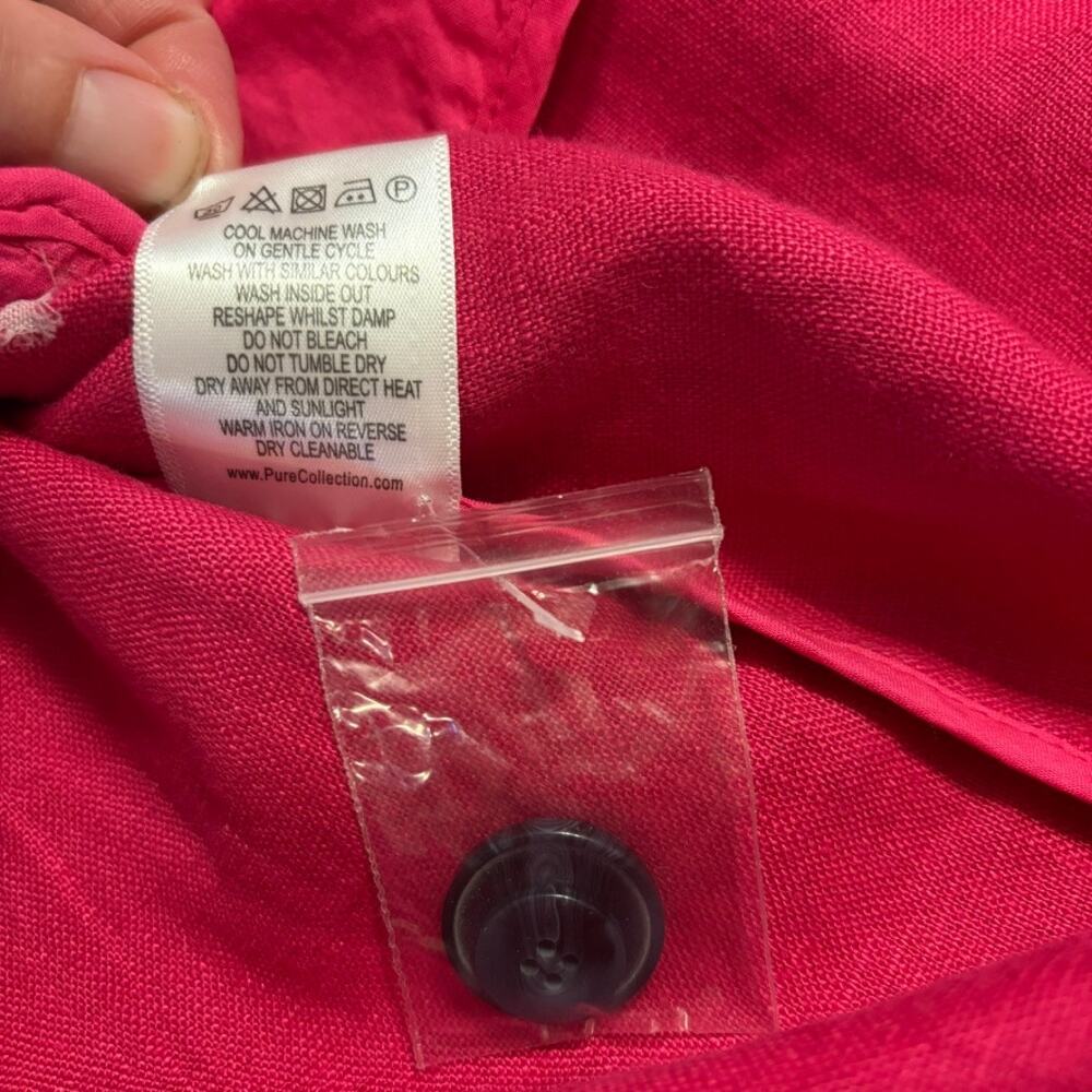 NWT Pure Collection Talbots Blazer Pink  SZ 18 100% Linen 2 Button - Picture 14 of 14